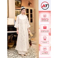 Modern women's ao dai, high-quality embroidered silk ao dai with 4 panels, size S - 3XL