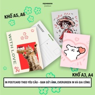 Postcard A5, A6 size printed on demand - Printed on thick, beautiful paper 230-300gsm, Many differen