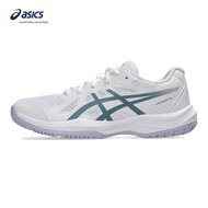 ASICS Kids UPCOURT 6 Grade School Indoor Court Shoes in White/Foggy Teal