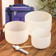 [Tgrx] KVKA 10 "F 8" G 6 "B 432Hz 440Hz ชุดจักระคริสตัลขันทิเบตฝ้า3ชิ้นสำหรับโยคะบำบัดเสียงดนตรีการท