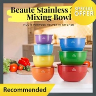 Popular Product [ LOCAL READY STOCKS ] iGOZO BEAUTE COLORFUL STAINLESS STEEL MIXING BOWL + 3 PCS KNIFE SET (BLACK)