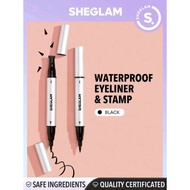 SHEGLAM Wing It Waterproof Liner Duo - Black 2 In 1 Waterproof Liquid Eyeliner Wing Stamp Cat Eye Sm