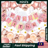 Miniis Rose Gold Birthday Party Decorations Set 59 Pack Party Supplies Includes Happy Birthday Banne