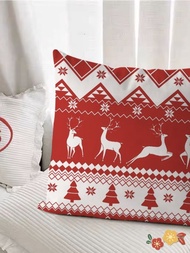 Christmas pillows, red festive atmosphere decoration, pillows, tabletop decorations, bedroom sofas, cushions, pillows,