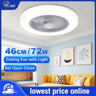 46cm/72W Ceiling Fan with Light Kipas Siling Kdk With Remote Dimmable, Kipas Siling Lampu/LED 3 colors Ceiling Light