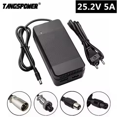 25.2V 5A Lithium Battery Charger For 6Series 21.6V Li-ion Battery Pack 150W High Power Charger DC 5.