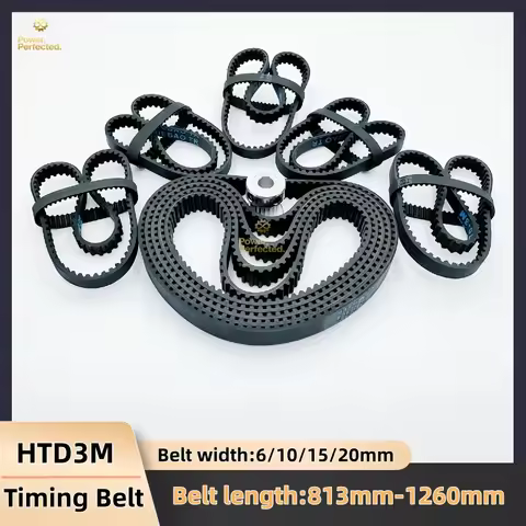 HTD3M Belt Length 813mm to 1260mm HTD 3M Timing Belt Drive Belt Width 6mm 10mm 15mm 20mm 3M Rubber B