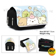 Sumikko gurashi pencil case with double pockets and zippers