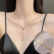 Stainless Steel Snake Bone Chain 26 Letter Necklace 18K Gold Square Shell 444