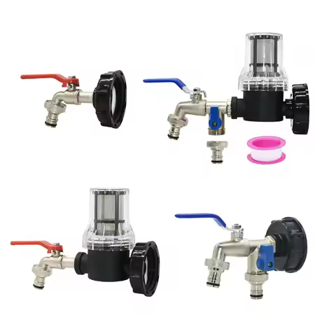 1000 Liter IBC Tank Tap Adapter Nipple S60X6 Thread 1/2-way Garden Hose Quick Connect Faucet Alloy T
