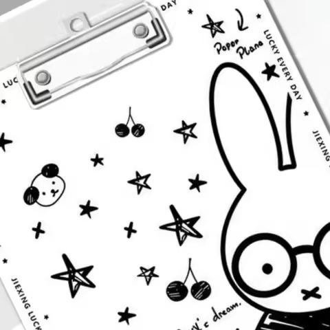 Cartoon Kawaii New Splints Writing Pad A4 PMMA FOLDER Strong and Durable Memo Test Paper A5/a6 Thick