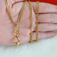 N173  10K Saudi Gold Plated Infinity Necklace Hypo Allergenic Not Pawnable Mira MOda 3