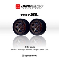 JV Wheels Miniscale TE37 diecast tire - Gold