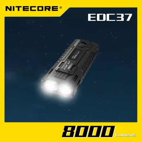 Nitecore EDC37 8000 Lumens Flashlight Rechargeable 4pocket 20 meters USB-C hiking LED EDC UHi Beam D