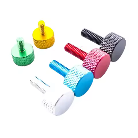 10pcs Aluminum Alloy Colorful Knurled Hand Screws M3 M4 M5 M6 Computer Cabinet Adjustment Screws Wit