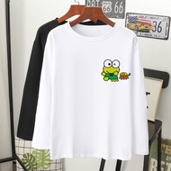 keroppi comel streetwear kartun grafik baju perempuan wanita lengan panjang t-shirt muslimah plus size oversize