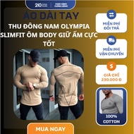 Olympia men's autumn-winter long-sleeved shirt with 4-way stretch, breathable, modern sporty style