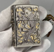 zippo 打火機雙色唐草魚（有內膽 + 原盒）