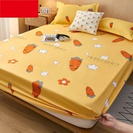 Premium Fitted Printing Bedsheet Non-slip fixed bed cover Single/Queen/King Size/120*200cm/150*200cm/180*200cm Suitable mattress(Depth) 5-23cm
