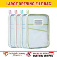 Large L-Shaped Transparent Mesh Book Pouch | Subject Sorting Bag | Student Stationery Organizer