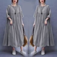 Dress Midi jumbo/Dress midi rayon crincle