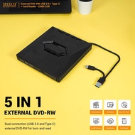 5 in 1 External DVD-RW USB 3.0 + Type-C + Card Reader M-tech