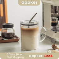 APPKER  33.8oz/1L Transparent Large Capacity Glass Cup With Lid And Straw, 1/2 Pcs High Borosilicate