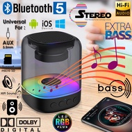 【Premium Classic】Wireless Bluetooth Speaker LED Light Portable Breathing Light Bluetooth Speaker Colorful Speaker High Fidelity Sound Subwoofer Bluetooth 5.0 Computer Desktop Office Outdoor Indoor Living Room Bluetooth Speaker Pembesar Suara Bluetooth