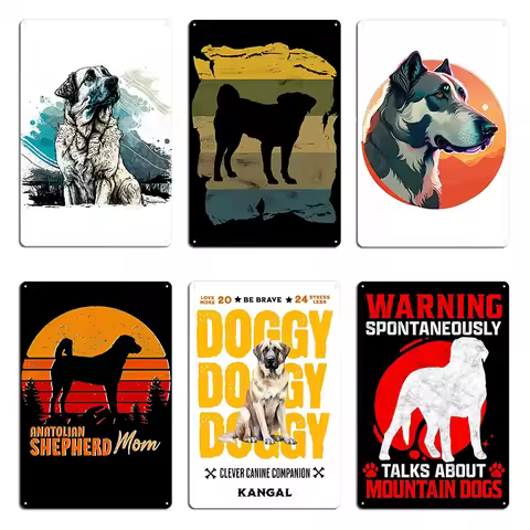 Doggy Kangal Anatolian Shepherd Mom Mama Vintage Retro Dog Women Gift Love Tee Gift Love Metal Rusty