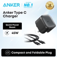 Anker Nano 45W Type C Charger Fast Charging, Compact and Foldable Plug USB C Charger Block for Samsu