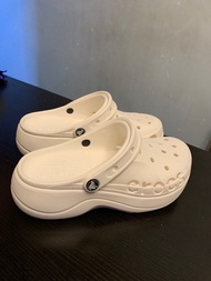 Crocs 厚底鞋 雲朵白色-100%真及新 鞋踭2寸高左右