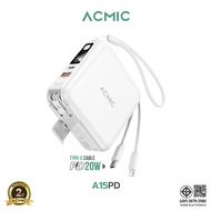 [รับประกัน2ปี] ACMIC A15PD PowerBank 15000mAh สายในตัว Type-C ชาร์จเร็ว PD20W พาวเวอร์แบงค์ พกพาสะดว