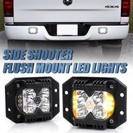 OVOVS Amber Solid/Strobe Side Shooters Chase/Reverse Lights Flush Mount Cube Working Lights for Truc