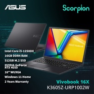 Asus Vivobook 16X K3605Z-URP1002W Laptop（Aeon Credit Services-36 Monthly Installments）
