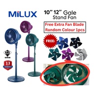 Milux 10'' / 12'' Gale Fan Stand Fan Kipas Berdiri (FREE EXTRA FAN BLADE 1 Pcs Random Colour) | MGF-