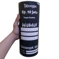 Celengan Target 10 juta setahun pecahan 50k 10k 20 k buka tutup permanen jumbo tabungan Kertas