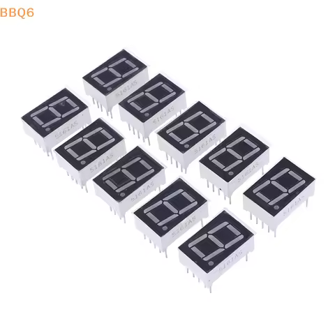 *10Pcs Digital Tube Common AnodeCathode 0.56 Inch 10Pins 5161AS 5161BS 1 Bit Digit 7 Segment Red LED