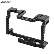 Andoer Camera Cage Rig Aluminum Alloy with Cold Shoe 1/4 Thread Compatible with Canon M50 Mirrorless