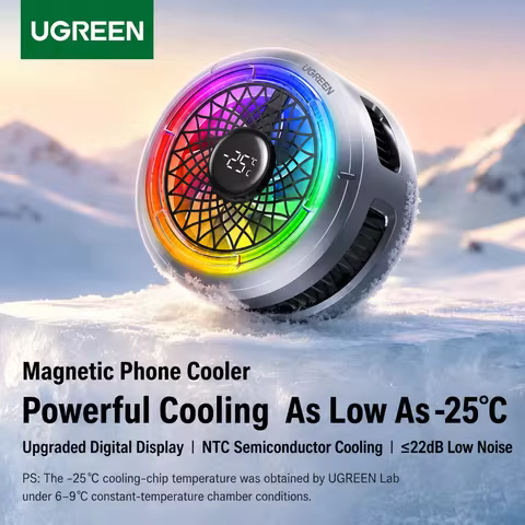 UGREEN Magnetic Phone Cooler, Semiconductor Cooling Clip, Low-Noise Gaming & Streaming Cooling Fan f