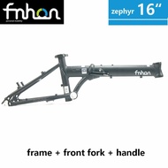 FNHON V-brake Folding Bike Frame ZEPHYR suitable for modified bicycle 16-inch folding bike including bicycle front fork bicycle head tube Folding bicycle