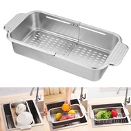 JoJo Dish Drainer Expandable Stainless Steel Dish Drying Rack Portable Sink Organizer