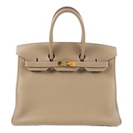 HERMES Togo皮革Birkin 35金扣手挽袋Etoupe