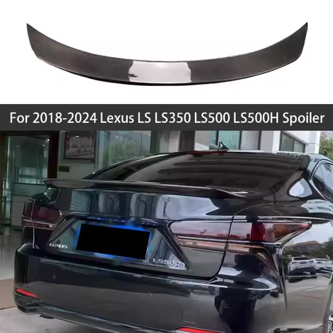 For 2018-2024 Lexus LS LS350 LS500 LS500H Real Carbon Fibe Car Rear Wing Decoration Rear Trunk Lip S