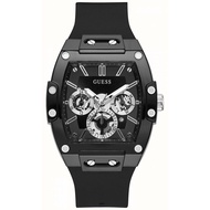 Original Guess Men Phoenix Fashion Black Silver Dial Silicon Watch GW0203G3 Jam Tangan Lelaki