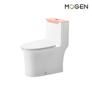 MOGEN MOS66-2(ECO) โถสุขภัณฑ์ชิ้นเดียว พร้อมฝาหม้อน้ำเมลามีน (Flamingo Color) FLUSH SENSOR (ฝา Slow