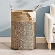 75L Laundry Hamper Basket,Baby Nursery Woven Storage Basket for Toys Bin,Pillows,Blankets,Clothes,Da