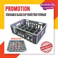 BIGSALES Stackable Glass Cup Crate Storage Container Box/ Kotak Industri