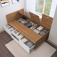 MY  Storage Bed Frame Tatami Bed Frame With Storage Bed Frame With Mattress Solid Wood Bed Frame Sin