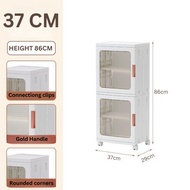 Storage Transparent Cabinet Large Space Almari Baju Plastik Cabinet Storage Box Kitchen Kabinet Dapur Almari Plastik 收納櫃/收納盒