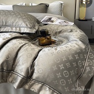 【In stock】European Luxury Jacquard Cotton 1600TC 4IN1 Bedsheet Set Bedsheet Set Soft Quilt Cover Pillow Case Bedsheet King Queen Single Bed Cadar Patchwork Wedding Bedding -01 0UEQ